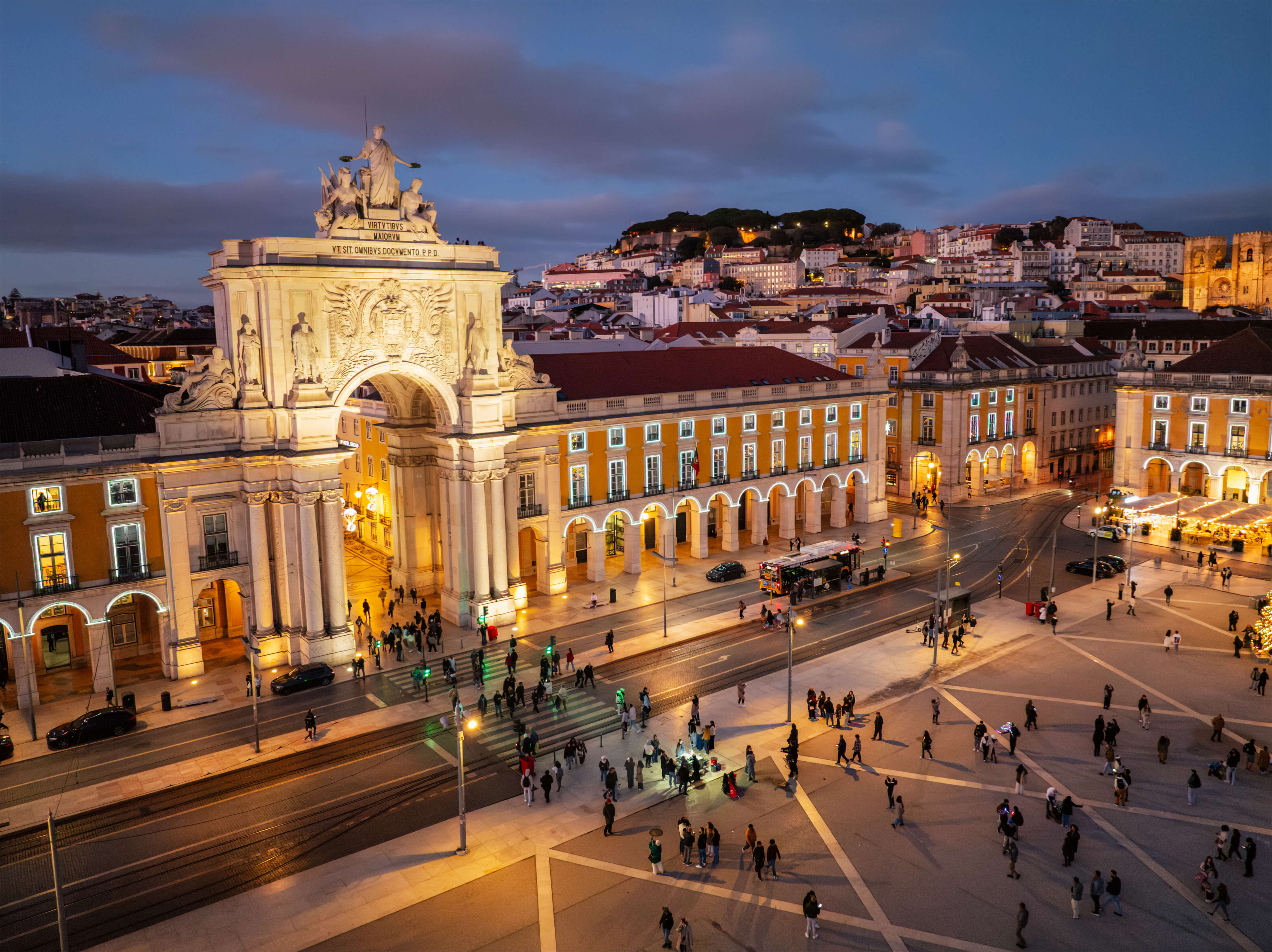 Lisbon — Praça do Comércio at night